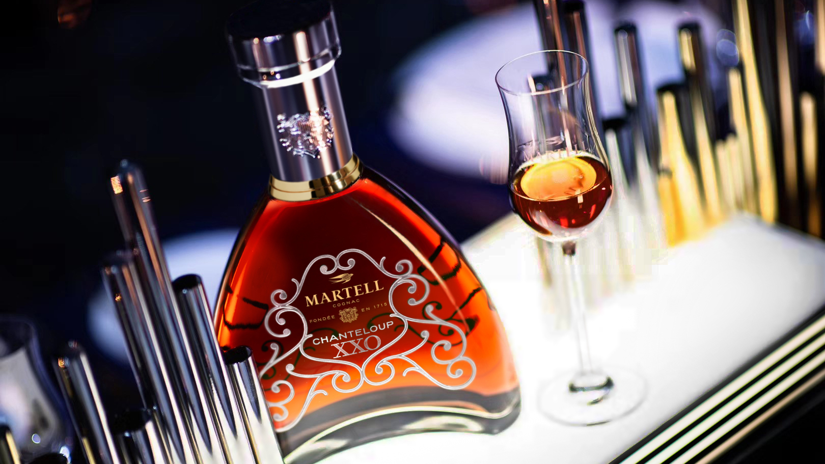 Chanteloup XXO bottle and glass